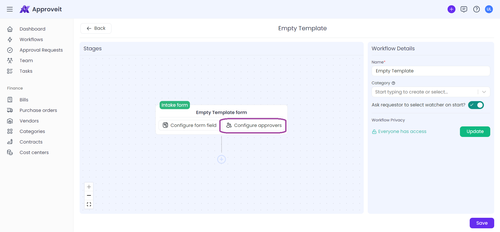 Configure approvers